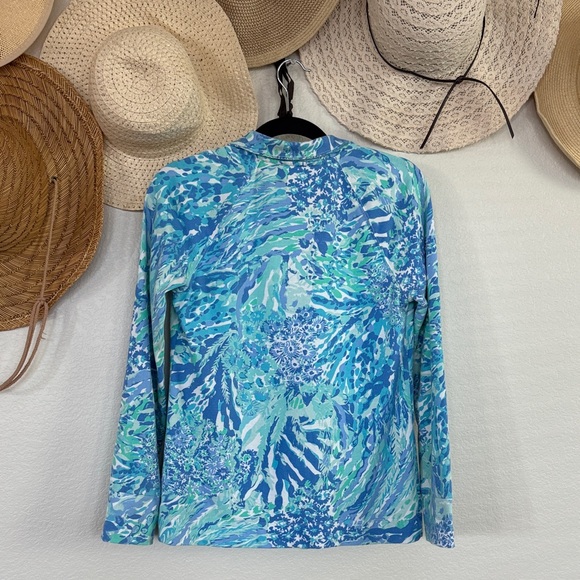 Lilly Pulitzer Hey Hey Soliel Popover Skipper in Blue Haven, SPF 50+, Size Small - Picture 4 of 8
